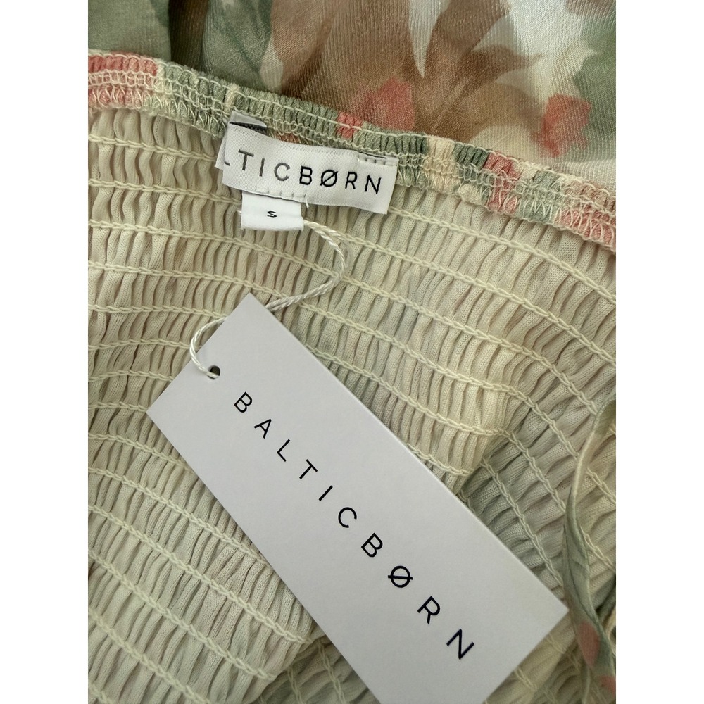Baltic Born Elton Maxi Dress Sage and Blush floral tie-straps Slit Small NWT - Picture 4 of 10